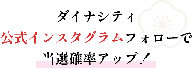 ダイナシティ公式インスタグラムフォローで当選確率アップ！